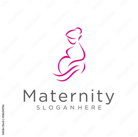 Maternity logo design template. pregnancy Mother Logo Icon symbol or icon. Pregnant Logo Simple ...