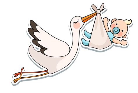 White stork Infant Baby shower - Vector baby is coming png download ...