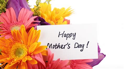 Mother's Day Wish With Colorful Flowers In White Background HD Happy Mother's Day Wallpapers ...