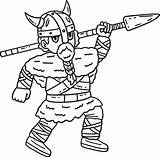 Viking Carrying Spear Isolated Coloring Page 40212189 Vector Art At  sketch template