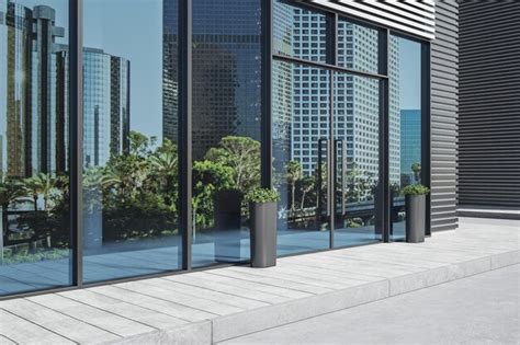 Premium Photo | Glass doors in modern office building business and ...