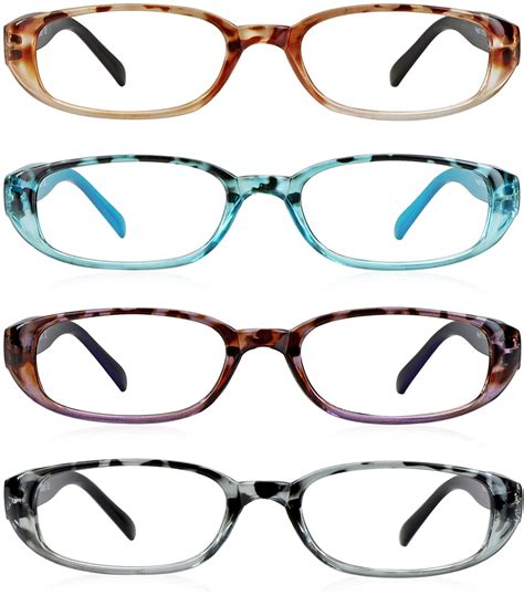 4 Pairs Reading Glasses, Blue Light Blocking Glasses, Computer Reading ...