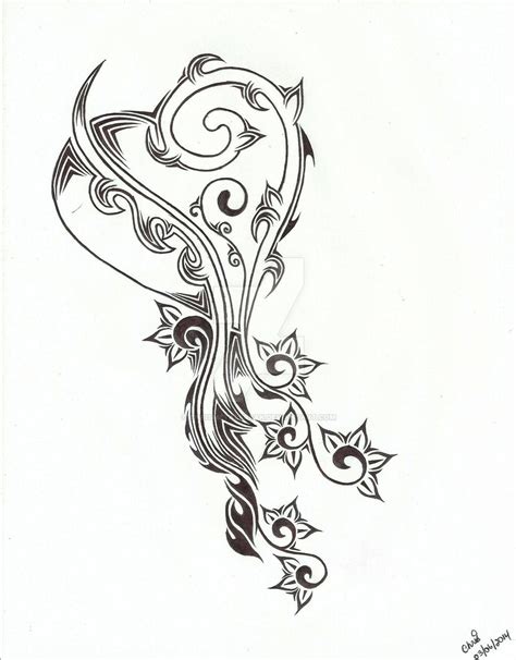 Tribal Heart and Flower Tattoo Design by chrismetalfreak on DeviantArt