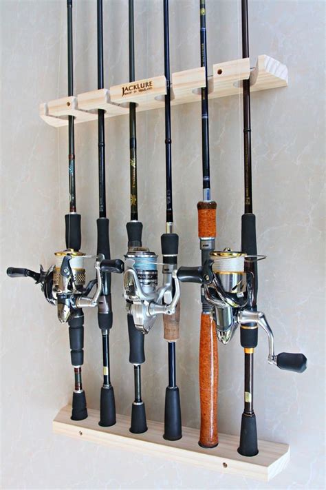 Handmade Fishing rod racks, wall type of 6 vertical channels. | Fishing rod storage, Fishing rod ...