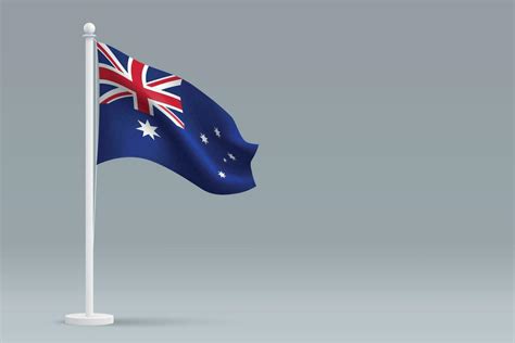 3d realistic national Australia flag isolated on gray background ...