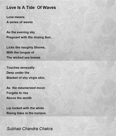 Love Is A Tide Of Waves - Love Is A Tide Of Waves Poem by Subhas ...