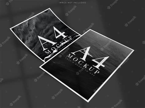 Premium PSD | A4 paper mockup with shadow overlay Template for branding identity 3d Rendering