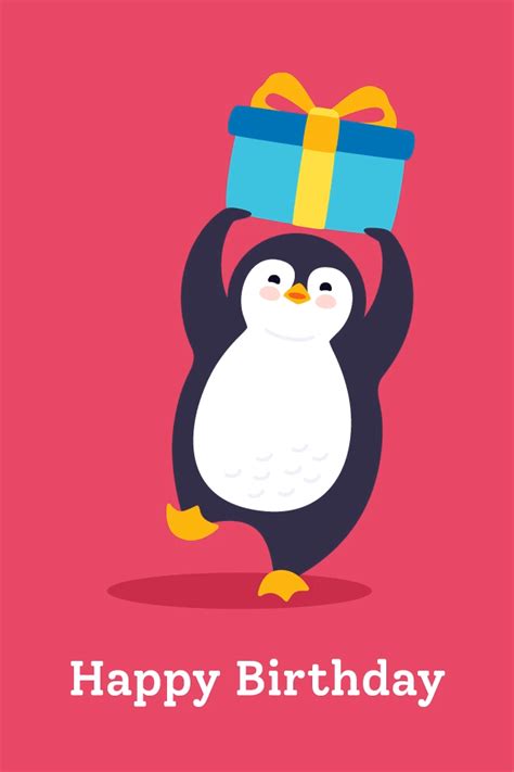 Penguin Happy Birthday Gif