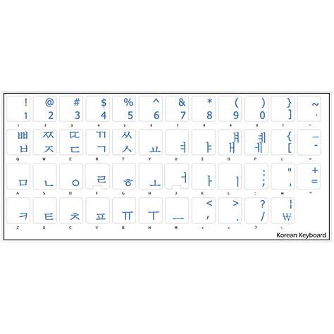 KOREAN KEYBOARD STICKER TRANSPARENT BLUE LETTERS | Online-Welcome.com