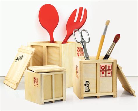 Inbox Mini Cargo Crate Shaped Desk Organizer | Gadgetsin