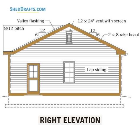 14×24 One Car Garage Shed Plans