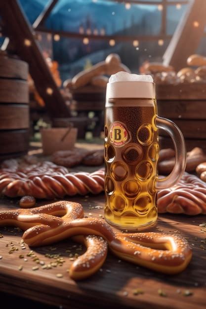 Premium AI Image | Oktoberfest beer mug festival Generative AI