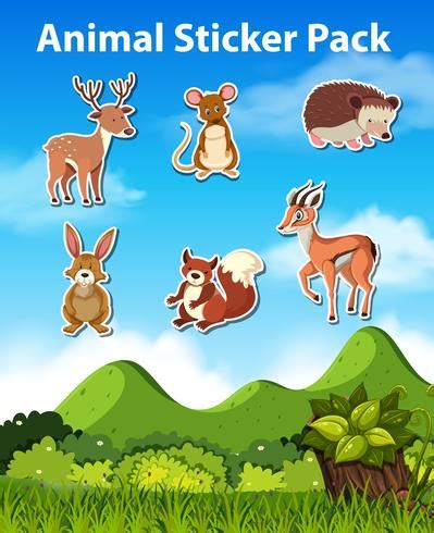 Set of animal sticker pack 589331 Vector Art at Vecteezy