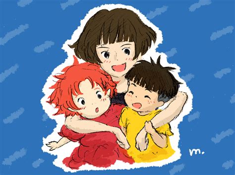 Lisa, Ponyo and Sosuke - Hayao Miyazaki Fan Art (43722762) - Fanpop