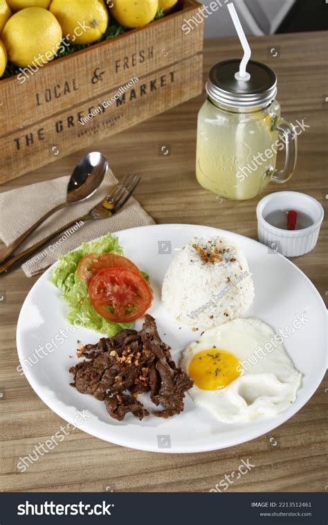 Tapsilog Filipino Breakfast Beef Tapa Fried Stock Photo 2213512461 ...