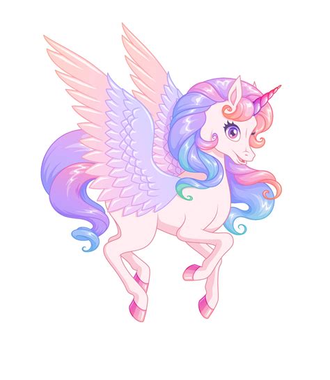 Beautiful flying winged unicorn. Vector illustration isolated on white background. 2275551 ...