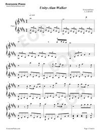 Unity-Alan Walker- Free Piano Sheet Music & Piano Chords