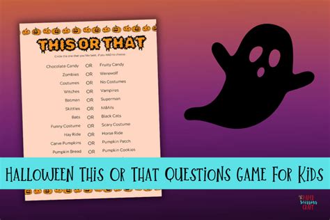 Halloween This Or That Questions Game For Kids - Paper Scissors Craft