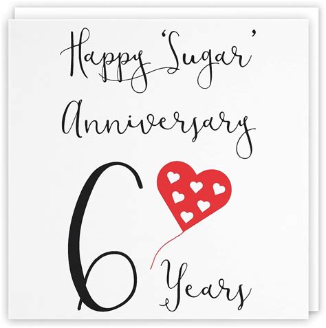 Hunts England Large 6th Wedding Anniversary Card - Happy Sugar ...