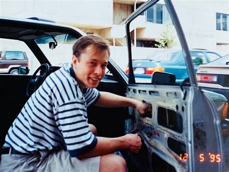 Elon Musk's Mother Shares a 1995 Photo of Him Fixing Car Window ...