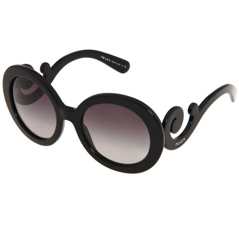 Prada Women's PR 27NS Black Minimal-baroque Round Sunglasses ...