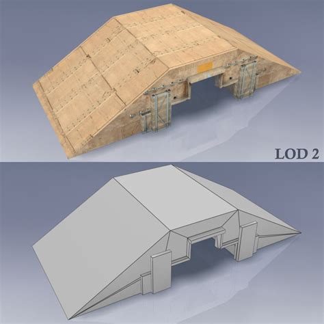 Hardened Aircraft Shelter (HAS) - Desert 3D Model $57 - .obj .max .lwo ...