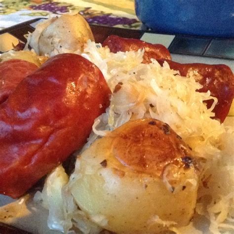 Roasted Potato Sauerkraut And Sausage Casserole Recipe