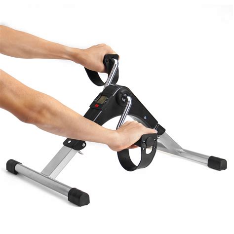 Folding Fitness Pedal Exerciser Stationary with Calorie Counter Under Desk Exercise Bike Hand ...