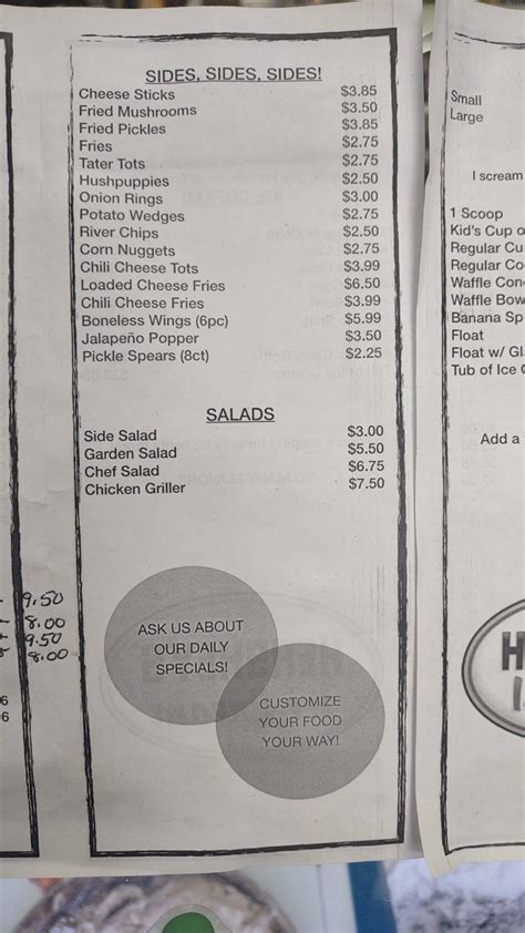 Menu at Speedway Cafe, Rutherford College, 611 Malcolm Blvd