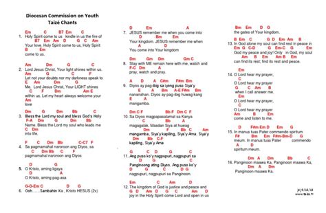 Taize Chants With Chords | PDF | Metaphysics Of Religion | Religious Behaviour And Experience