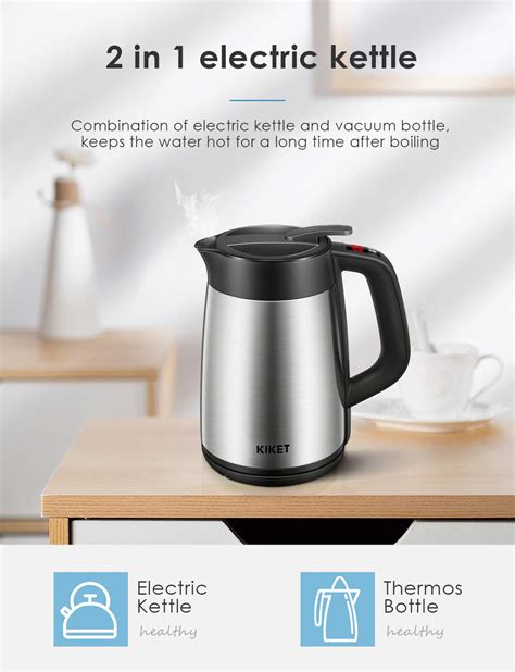 Electric Kettle Temperature Control 1.7L Insulated Electric Tea Kettle ...