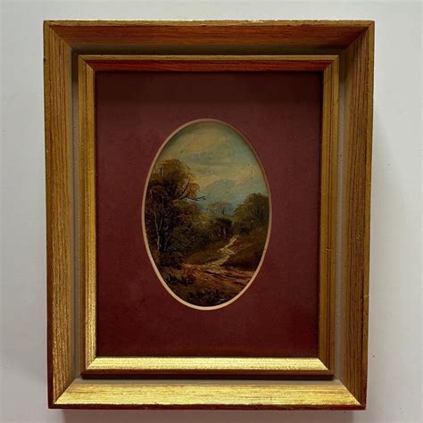 Vintage Oil Painting Gold Frame Ornate Landscape Small Mini - Etsy