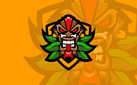 Tiki Mask Mascot Logo For Sale | Tiki Mask eSports Logo - Lobotz