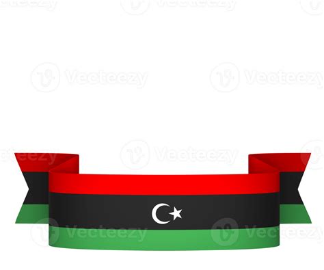 Libya flag element design national independence day banner ribbon png ...