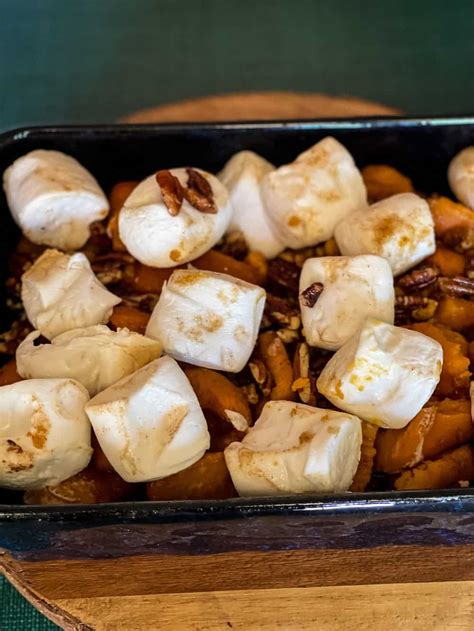 Vegan Candied Yams with Marshmallows and Pecans - Veggie Fun Kitchen