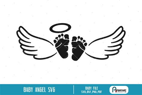 Baby Angel svg - a baby feet with wings vector file (190481) | SVGs ...