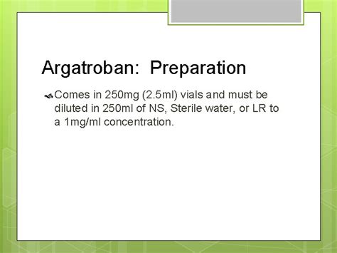 Argatroban as an Alternative to Heparin for Vascular