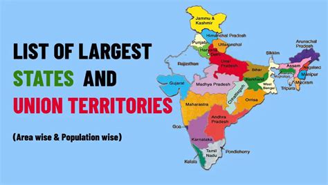 List Of The Largest State & Union Territories in India | GKDuniya