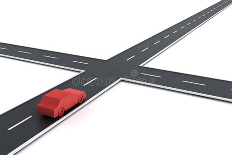 Car at intersection stock illustration. Illustration of render - 20065958