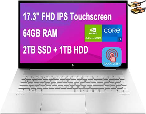 HP ENVY 17 - i7-1165G7 · MX450 · 17.3”, Full HD (1920 x 1080), IPS · 2TB SSD · 1TB HDD · 64GB ...