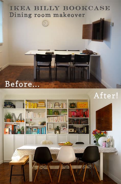 Interiors transformation - IKEA Billy bookcase dining room Oyster & Pearl blog/Lottie Storey ...