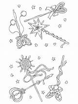 Magic Wand Coloring Page Pages sketch template