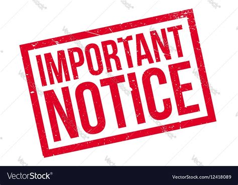 Important Notice rubber stamp Royalty Free Vector Image | School wall ...