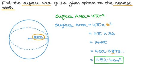 Question Video: Finding the Surface Area of a Sphere Given Its Radius ...