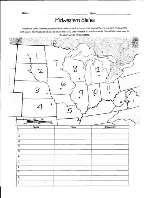 Us Midwest Region Map Blank Labelmidwest.gif Awesome Midwest Region | Printable Us Map Quiz ...