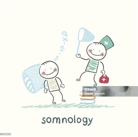 Somnology Standing On A Pile Of Books Stock Illustration - Download Image Now - Adult, Bed ...