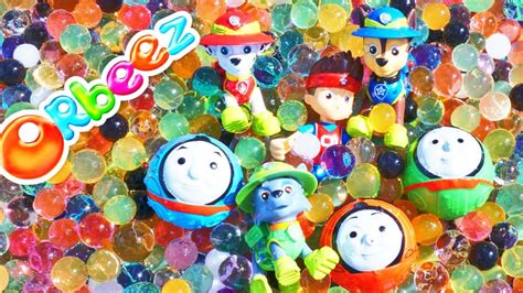 POOL FULL OF ORBEEZ MILLIONS OF WATER BEADS PAW PATROL THOMAS RAIL ROLLERS TOY HUNT CHALLENGE PRANK