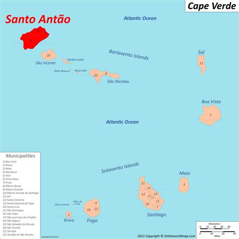 Map of Santo Antão Island | Cape Verde