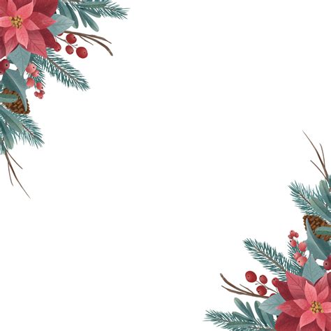 Watercolor Christmas Wreath Border With Transparent Background ...