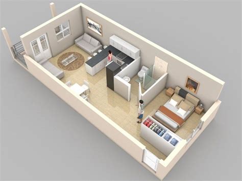 40 Stylish Studio Apartment Floor Plans Ideas - ROUNDECOR | Planos de ...